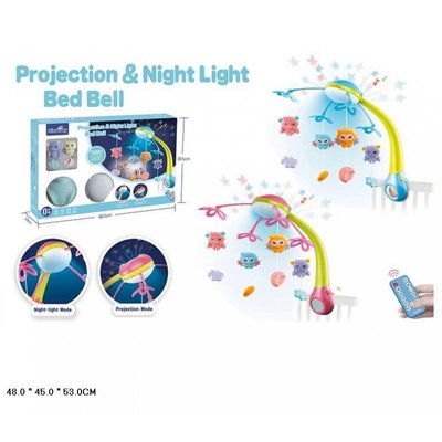 Детский музыкальный мобиль на кроватку, с проектором на пульте управления Kissbaby Яркие птички 9936-37 фото
